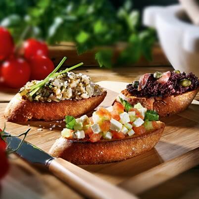 Dreierlei Gemüse-Crostini