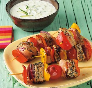 Grillspieße mit Tsatsiki