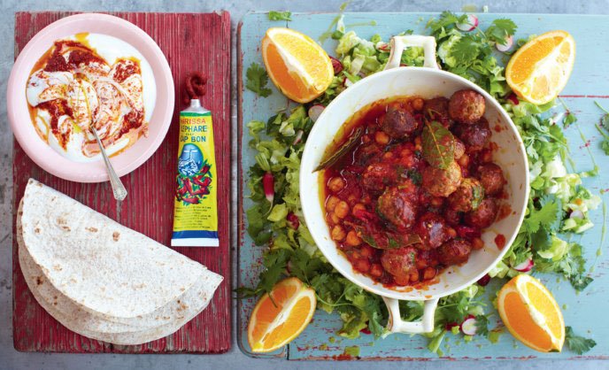 Lammhackbällchen mit Harissa-Joghurt