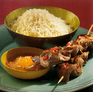 Orient-Spieß mit Orangensauce
