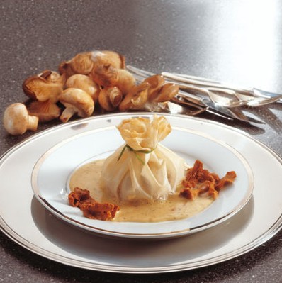 Pilzragout in Brickteig